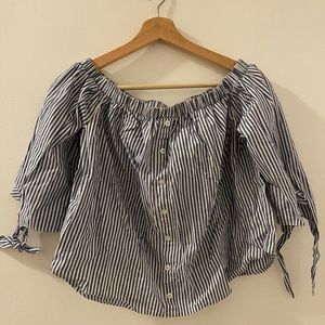 Off shoulder striped top